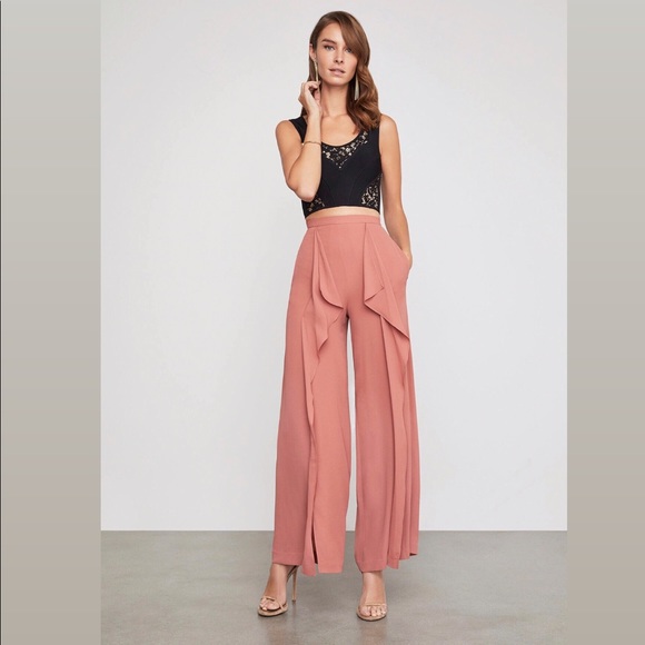 🌸 BCBGMAXAZRIA Jackee Ruffled Wide-leg Pants 🌸 - Picture 4 of 8